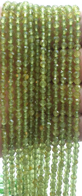 OIivine sfaccettate perline 3mm x 40cm di filo