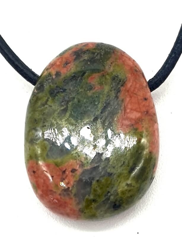 Unakite pulido con agujero 3 cm