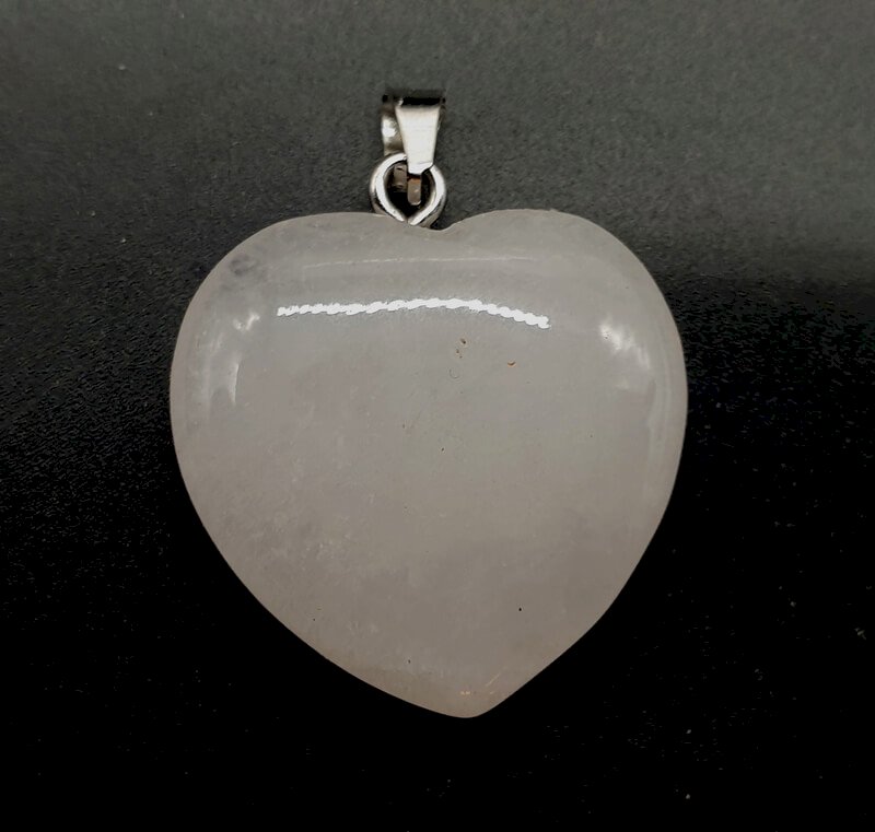 Ciondolo cuore in cristallo di rocca 2,5 cm
