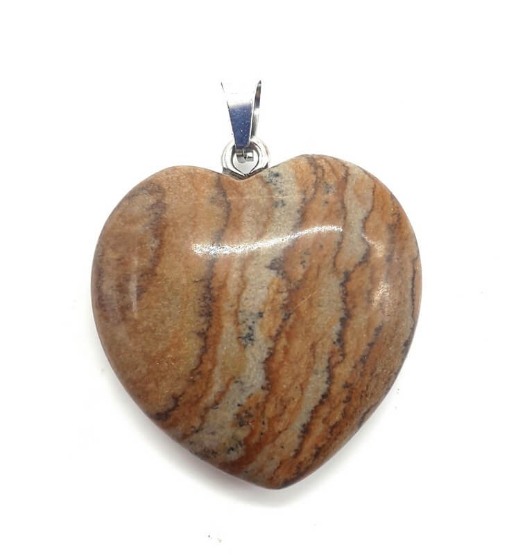 Pendente Cuore Diaspro Paesaggio 2,5 cm