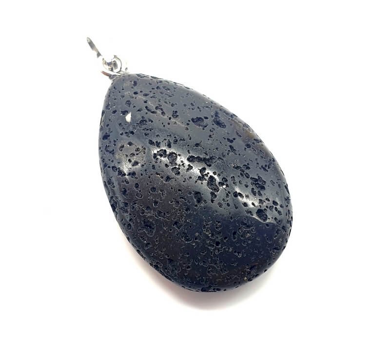 Pendente a goccia in pietra lavica 3cm