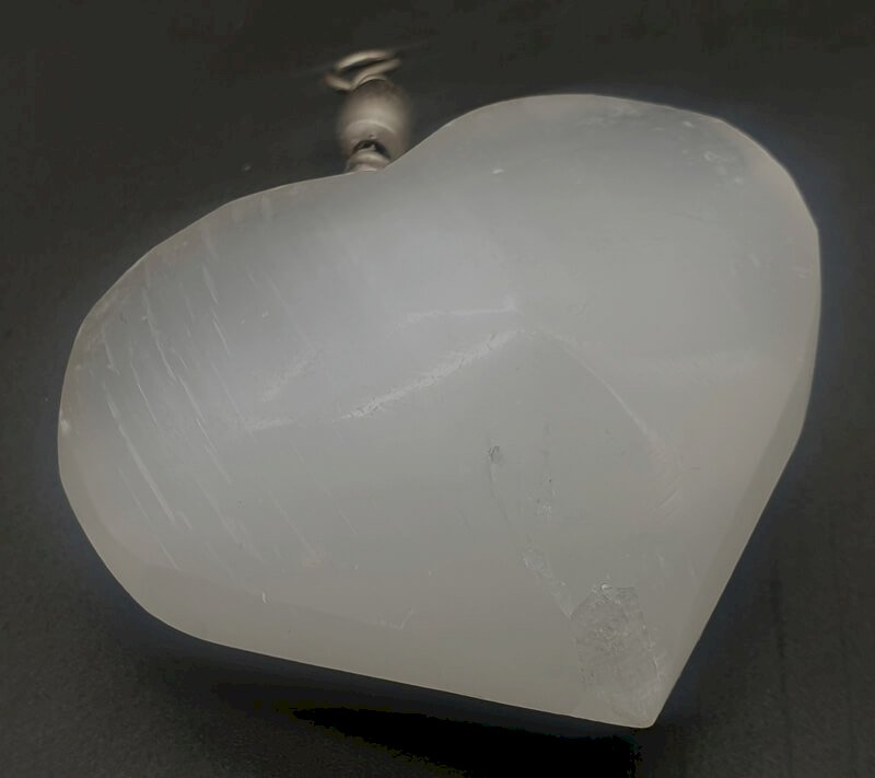 Ciondolo Cuore Selenite 3cm