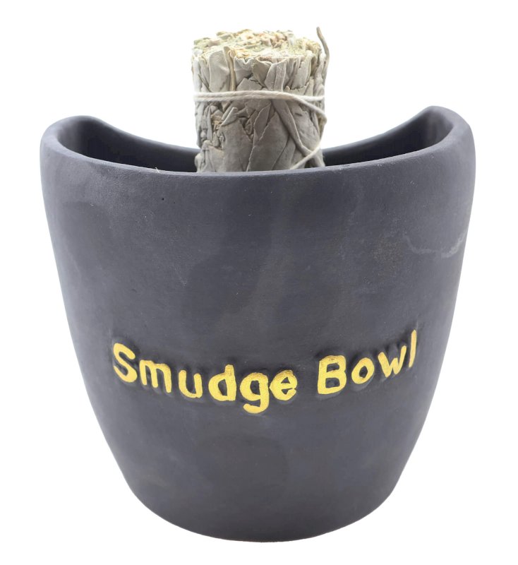 Ciotola per fumigazione in terracotta nera 11 cm