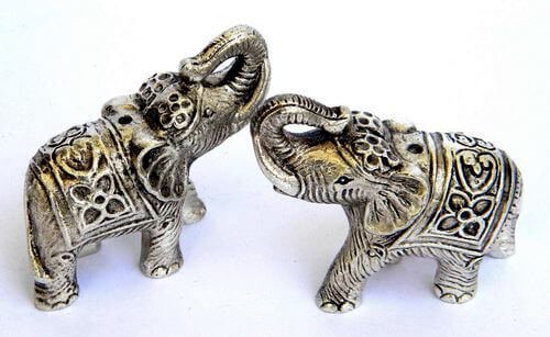 Elephant Metal Statue Mini 6cm