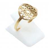 Anello Girasole in acciaio inossidabile dorato