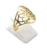 Anello Lotus in acciaio inossidabile dorato