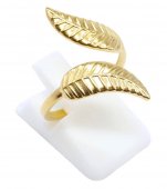 Anello Laurel Design in acciaio inossidabile dorato