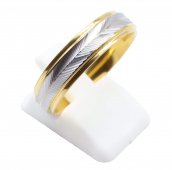 Anello in acciaio inossidabile dorato con bordino dorato