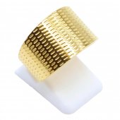 Anello Scaglie in acciaio inossidabile dorato