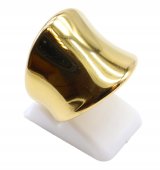 Anello con sigillo in acciaio inossidabile dorato