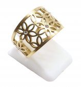 Anello Tappeto Fiorito in acciaio inossidabile dorato