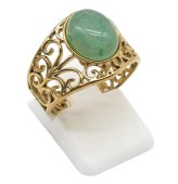 Anello Aperto Acciaio Inox Avventurina Verde