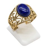 Anello Aperto Acciaio Inox Lapislazzuli