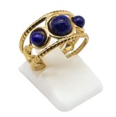 Anello Triplo Acciaio Inox Lapislazzuli