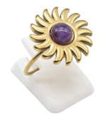 Anello Sole Acciaio Inox Ametista