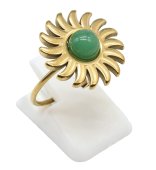 Anello Sole Acciaio Inox Avventurina Verde