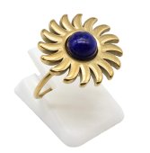 Anello Sole Acciaio Inox Lapislazzuli