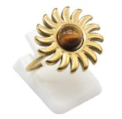 Anello Sole Acciaio Inox Occhio di Tigre