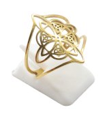 Anello Nodo della Strega in acciaio inossidabile dorato