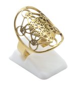 Anello Metatron in acciaio inossidabile dorato