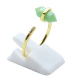 Anello in Argento 925 Giada Verde Punta