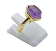 Anello in Argento 925 Ametista Esagonale