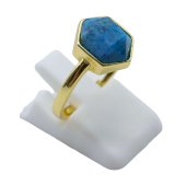 Anello in Argento 925 Apatite Esagonale