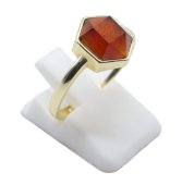 Anello in Argento 925 Granato Esagonale