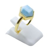Anello in Argento 925 Larimar Esagonale