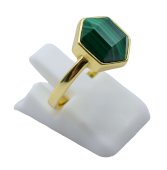 Anello in Argento 925 Malachite Esagonale