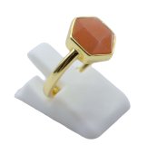 Anello in Argento 925 Pietra Solare Esagonale