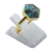 Anello in Argento 925 Turchese Esagonale