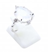 Anello in argento sterling 925 con pietra di luna imperiale ovale