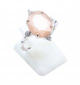 Anello in argento sterling 925 con pietra del sole imperiale ovale