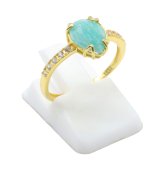 Anello in Argento 925 Amazzonite Goccia