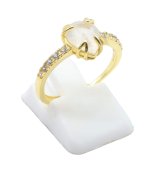 Anello in Argento 925 Pietra di Luna Goccia