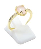 Anello in Argento 925 Quarzo Rosa Goccia