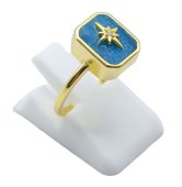 Anello in Argento 925 Apatite Rettangolo + Charm