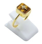 Anello in Argento 925 Occhio di Tigre Rettangolo + Charm