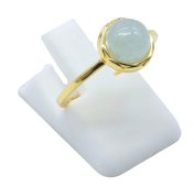 Anello in Argento 925  Acquamarina Rotondo