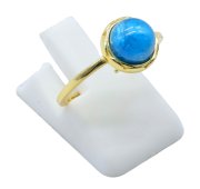Anello in Argento 925  Apatite Rotondo