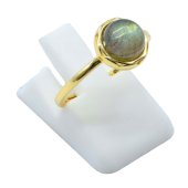 Anello in Argento 925  Labradorite Rotondo