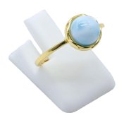 Anello in Argento 925  Larimar Rotondo
