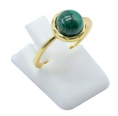 Anello in Argento 925  Malachite Rotondo