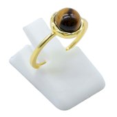 Anello in Argento 925  Occhio di Tigre Rotondo