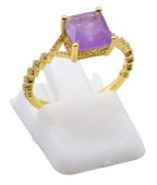 Anello in Argento 925 Amatista Quadrato