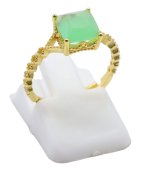 Anello in Argento 925 Giada Verde Quadrato