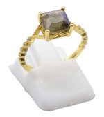 Anello in Argento 925 Labradorite Quadrato