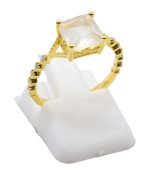 Anello in Argento 925 Pietra di Luna Quadrato