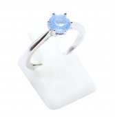 Anello 'Sublime Round' in argento sterling 925 - Acquamarina